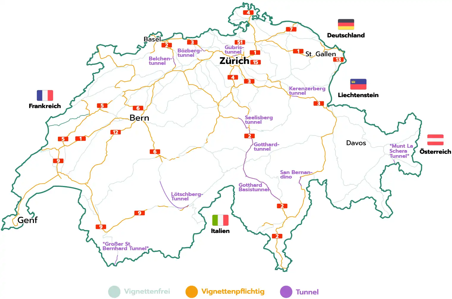 The Road Map of Croatia